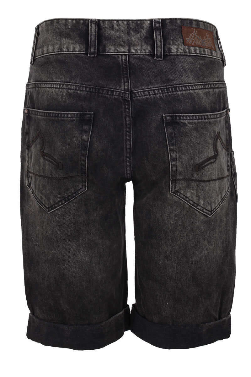 Jeans 'Lederhose' braun grau Bild 2