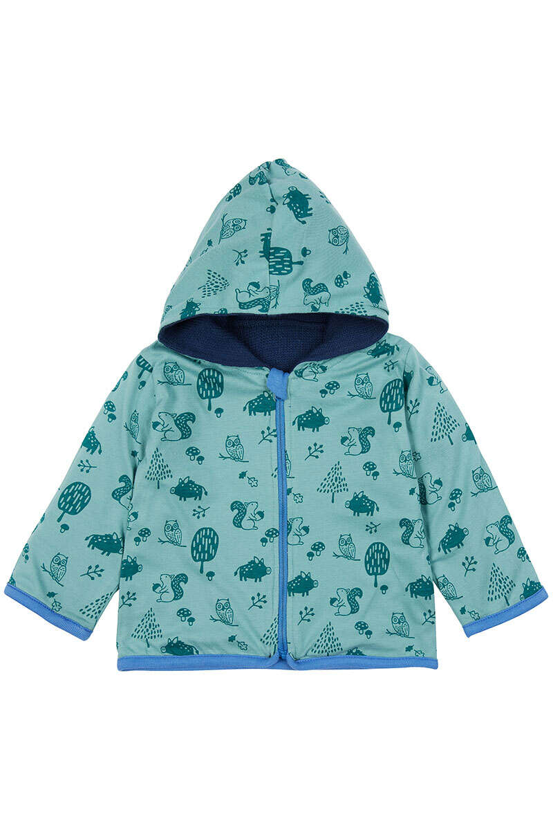 Wendejacke mit Kapuze Waldtiere Baby und Kleinkind marineblau grn Bild 2