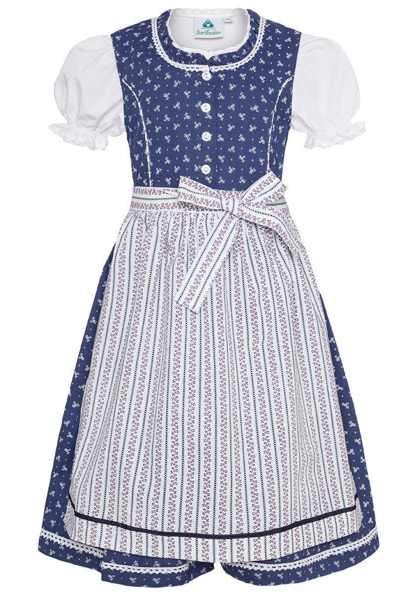 Kinderdirndl blau mit Bluse