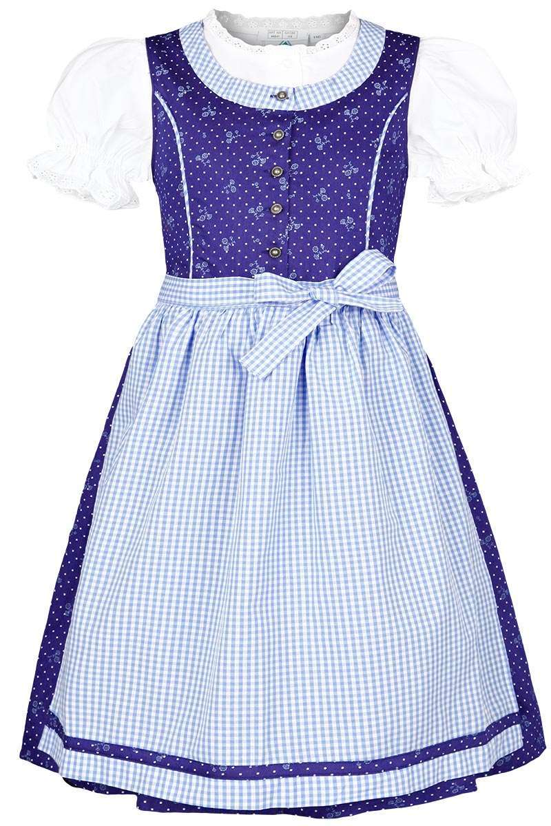 Kinderdirndl mit Bluse blau hellblau