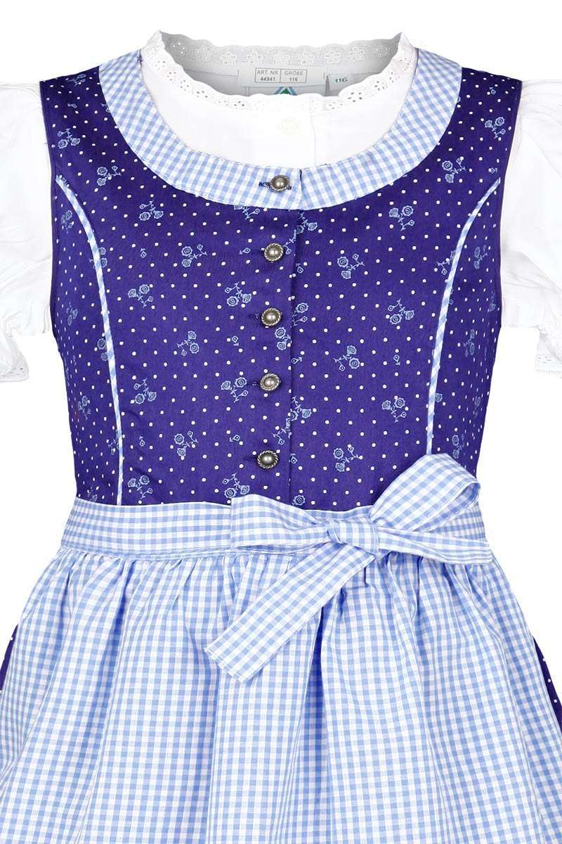 Kinderdirndl mit Bluse blau hellblau Bild 2