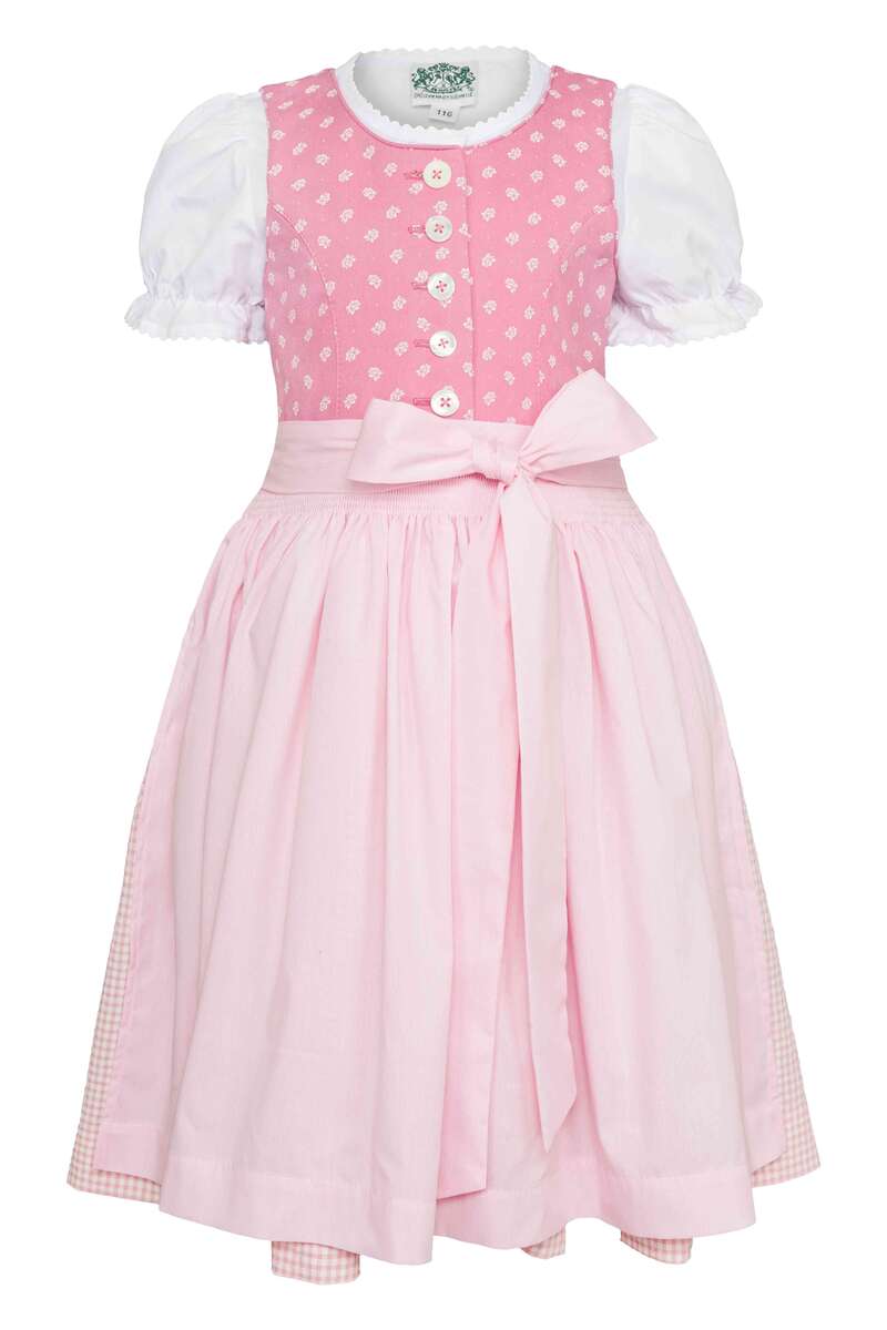 Kinder Dirndl mit Bluse rosa