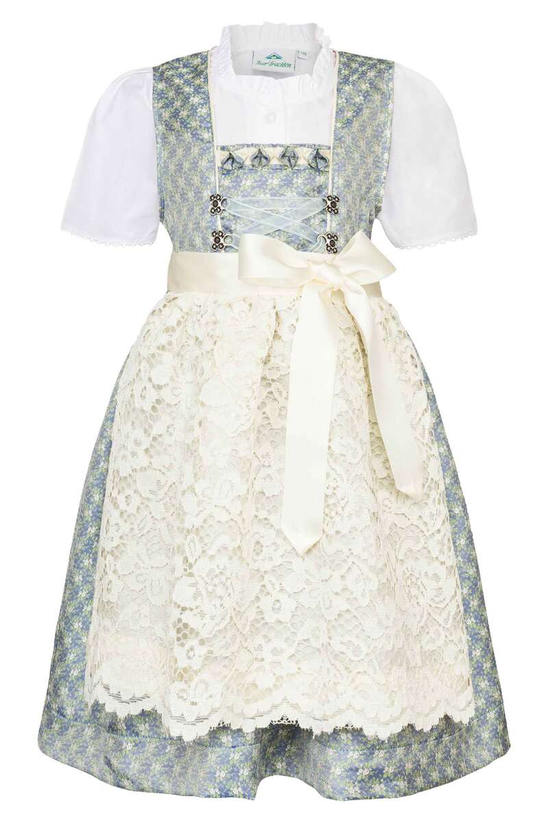 Mdchendirndl mit Bluse blau