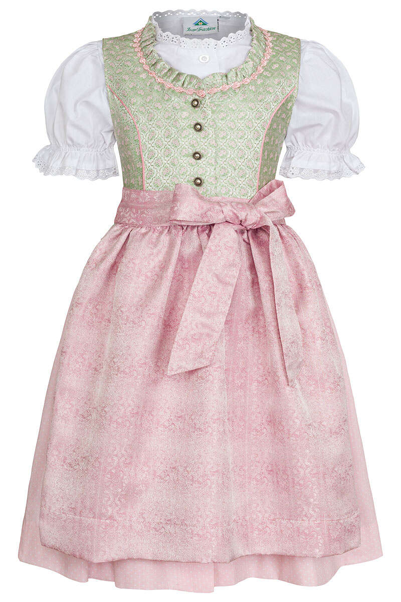 Mdchen Dirndl hellgrn rosa