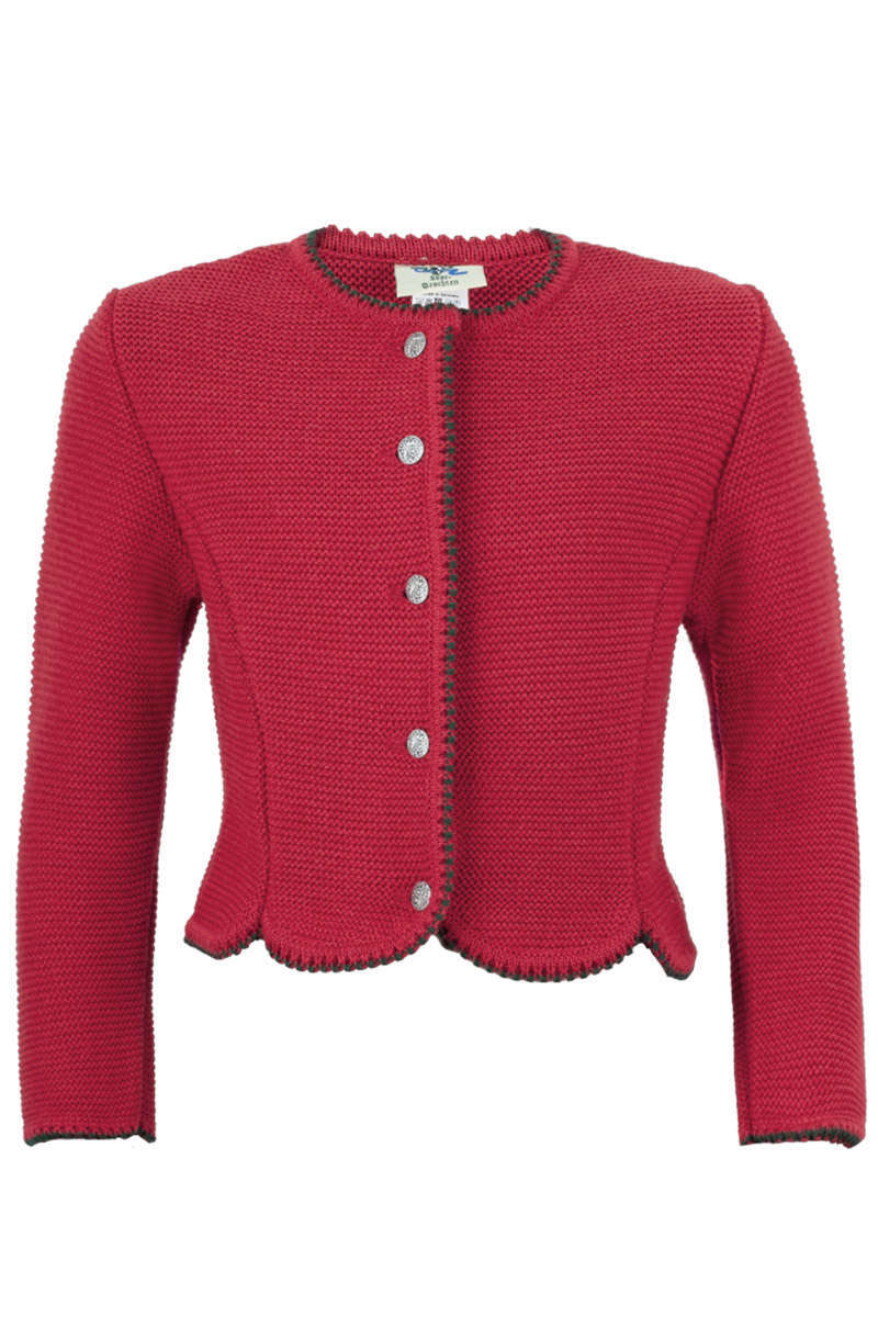 Mdchen Trachten-Strickjacke rot