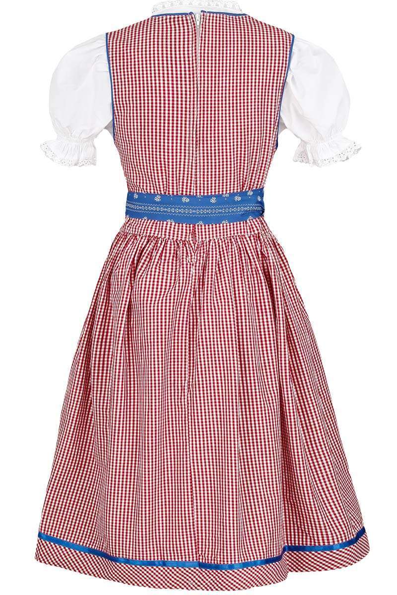 Kinderdirndl rot blau mit Bluse Bild 2