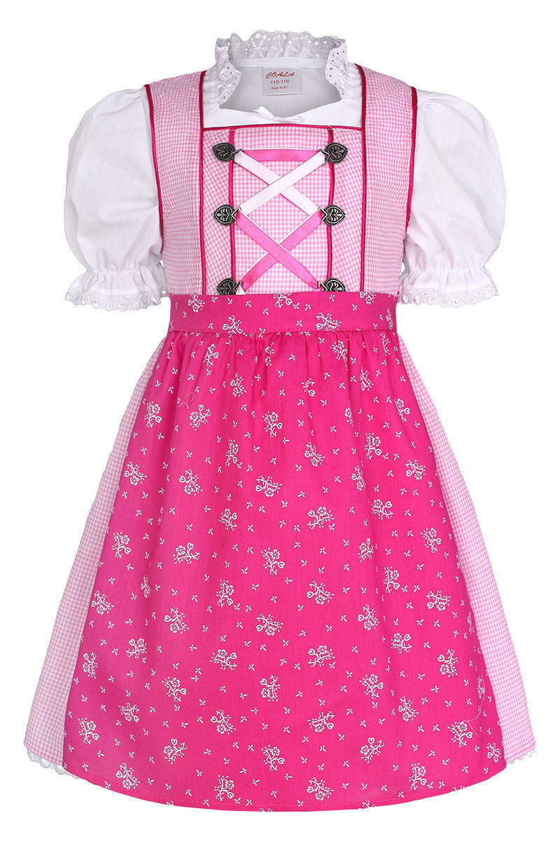 Kinderdirndl rosa pink mit Bluse