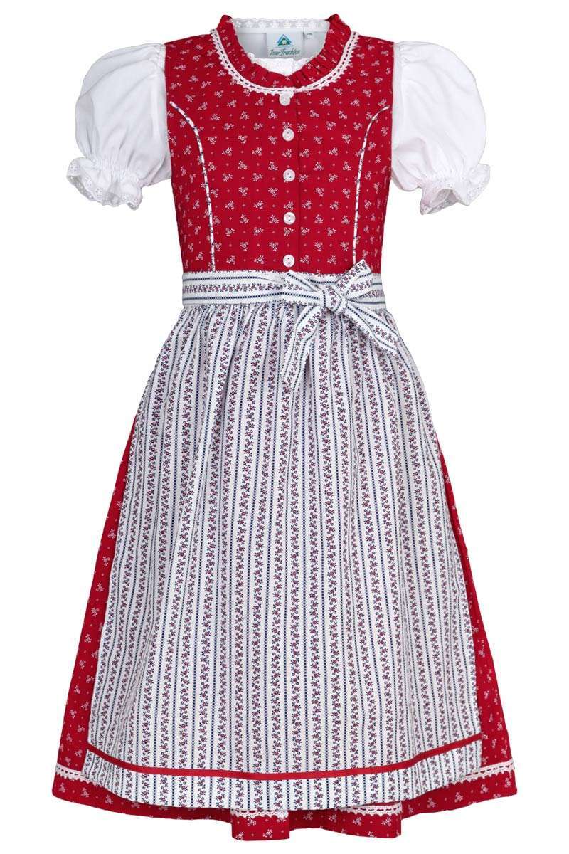 Kinderdirndl rot mit Bluse