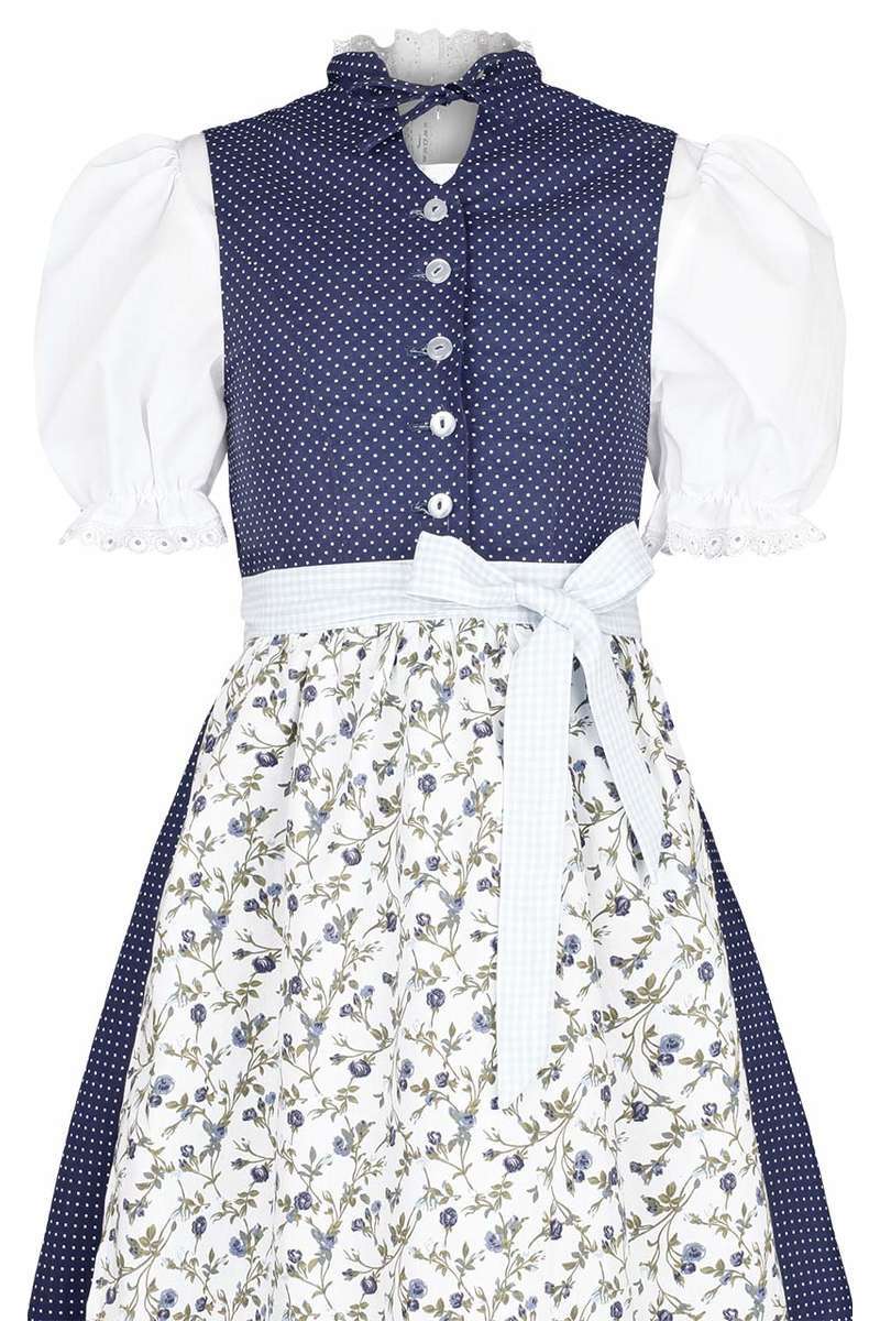 Mdchen Dirndl mit Bluse blau wei Bild 2