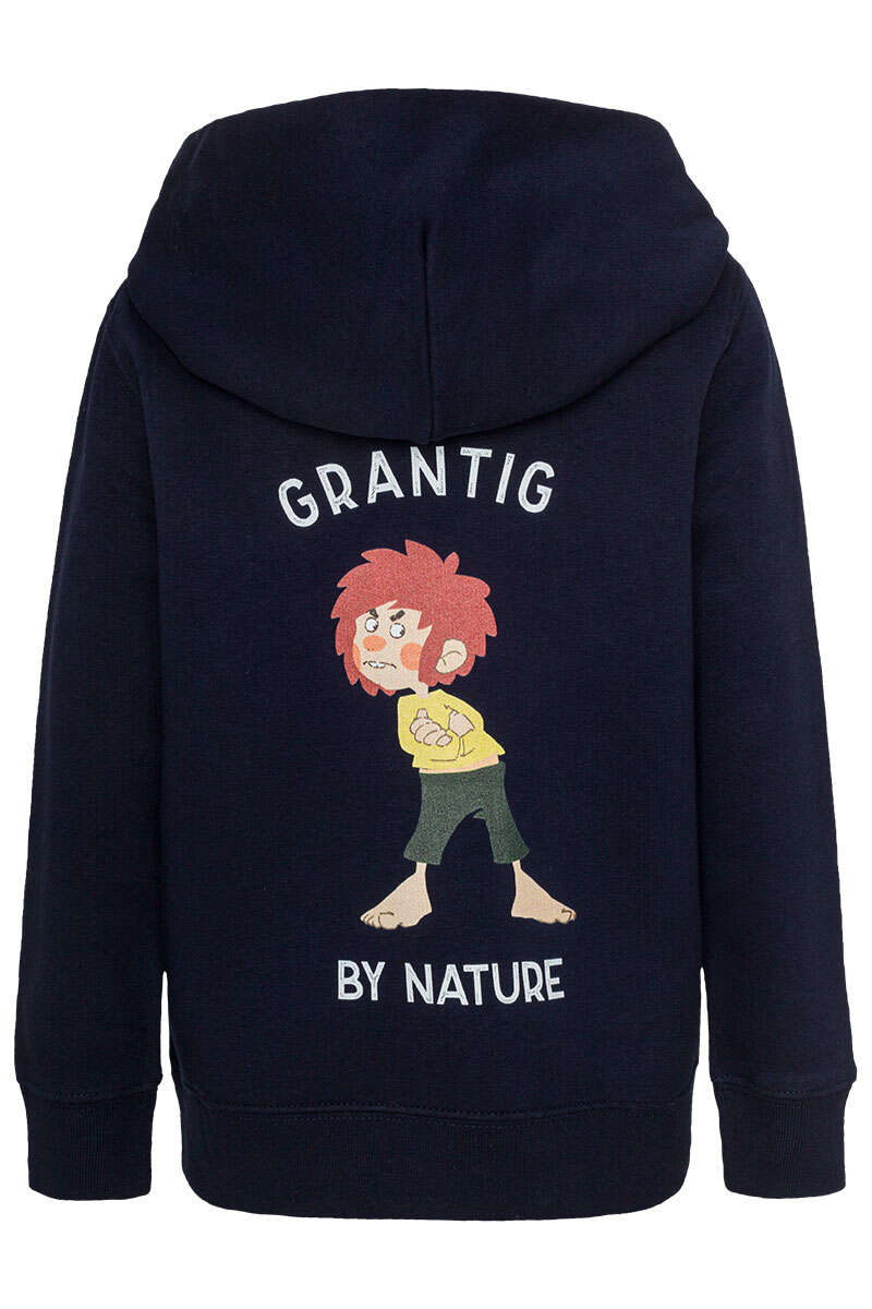 Kinder-Kapuzen-Hoodie 'Grantig by Nature' mit Pumuckl marineblau Bild 2