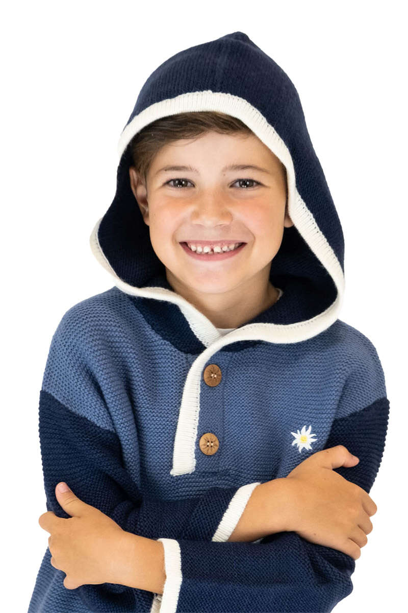 Kinder Trachten Janker-Hoodie dunkelblau Bild 2