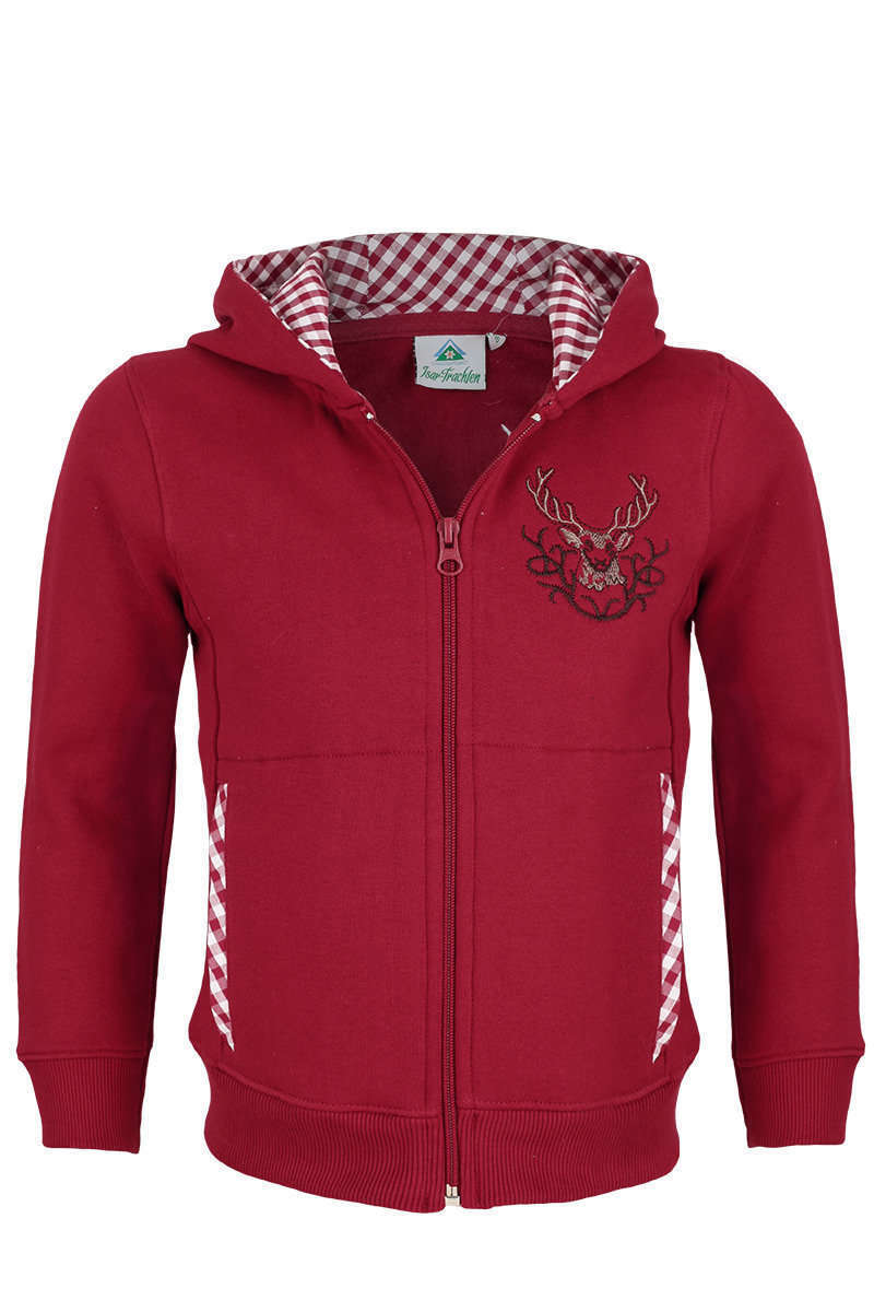 Kinder Trachten Sweatjacke rot