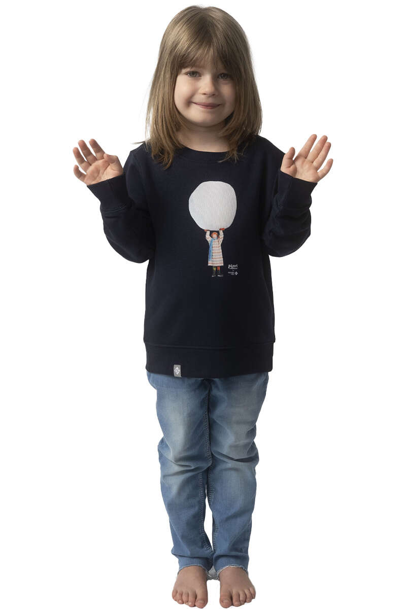 Kinder Pullover Schneeballschlacht mit Pippi dunkelblau Bild 2