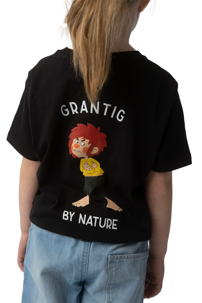 Kinder T-Shirt 'Grantig by nature' schwarz