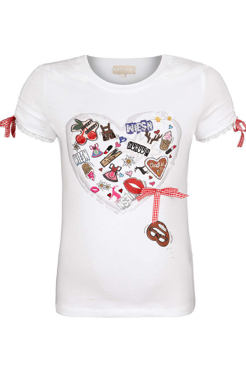 Kinder Trachten T-Shirt Herz Wei