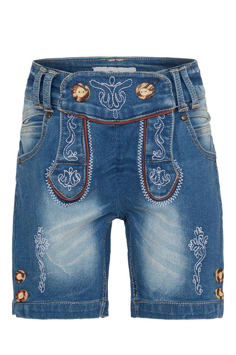 diepgaand Ijsbeer wiel Kinder Trachten-Jeans Bermuda blau - Kinderlederhosen Buben Kinder - Mia  San Tracht