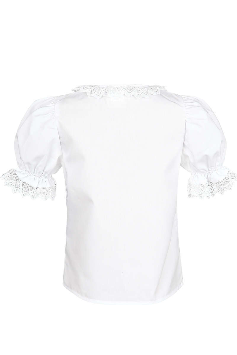 Mdchen Trachten-Bluse mit Spitze weiss Bild 2