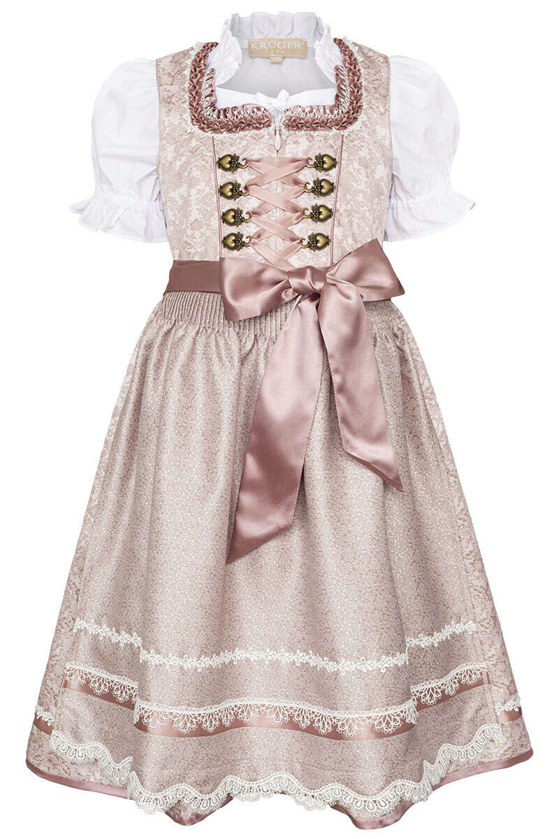 Kinder Dirndl mit Bluse altrosa