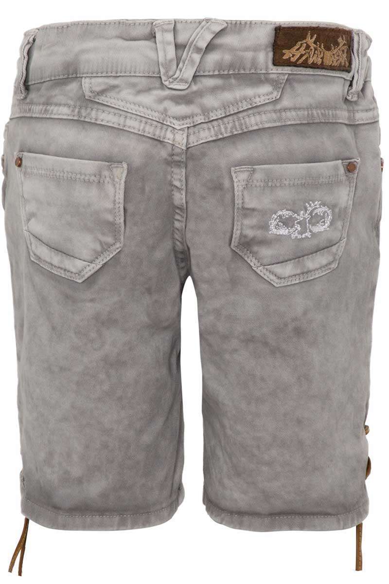 Kinder Jeansshort in Lederhosenoptik hellgrau Bild 2