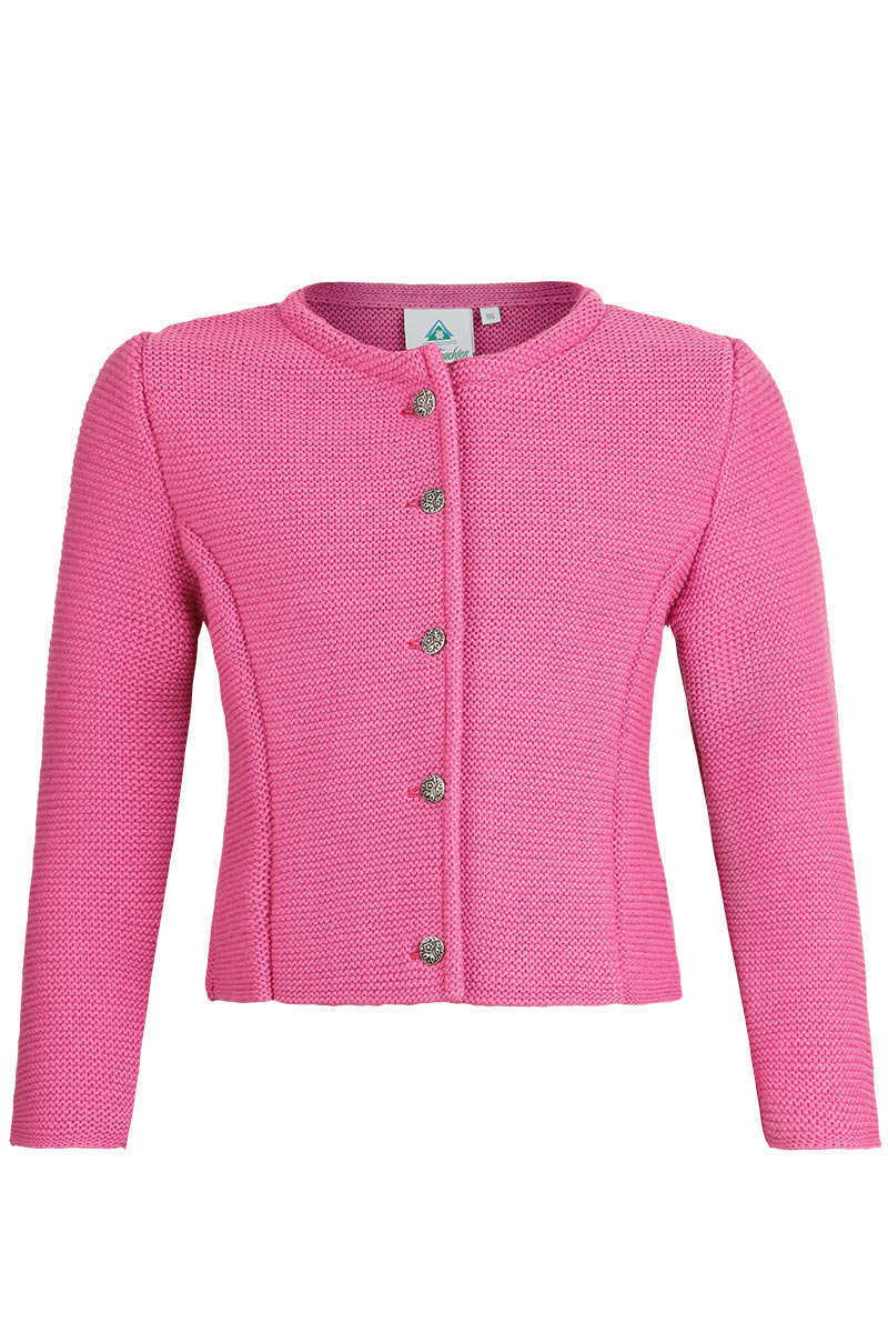 Mdchen Trachten-Strickjacke Dirndljacke pink