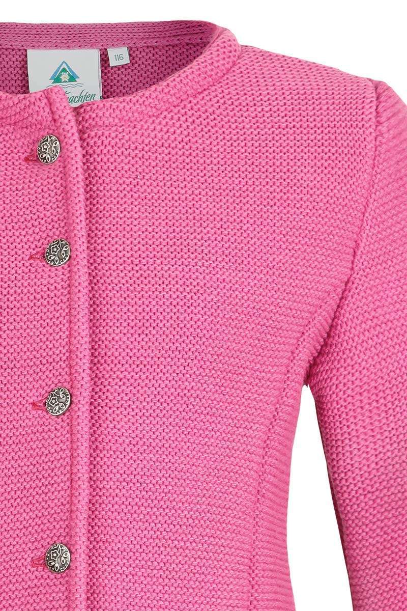 Mdchen Trachten-Strickjacke Dirndljacke pink Bild 2