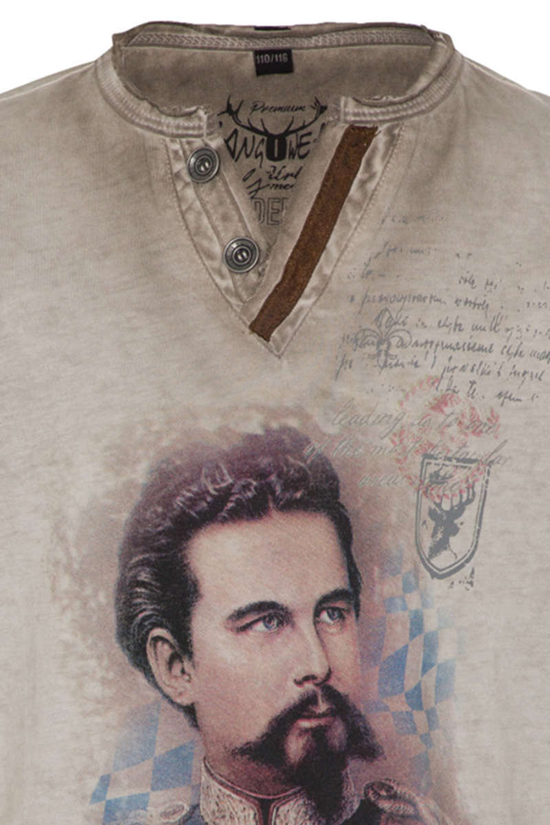Kinder T-Shirt mit Ludwig II beige Bild 2