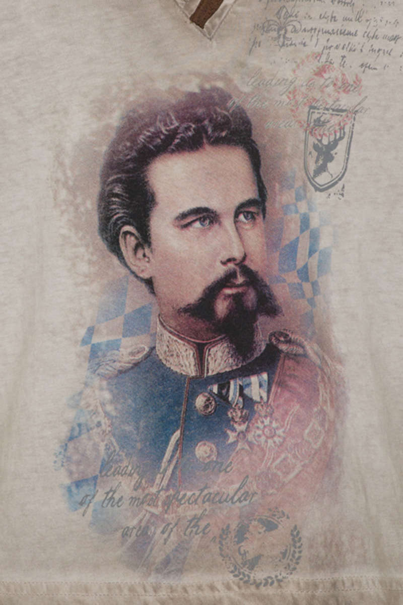 Kinder T-Shirt mit Ludwig II beige Bild 2