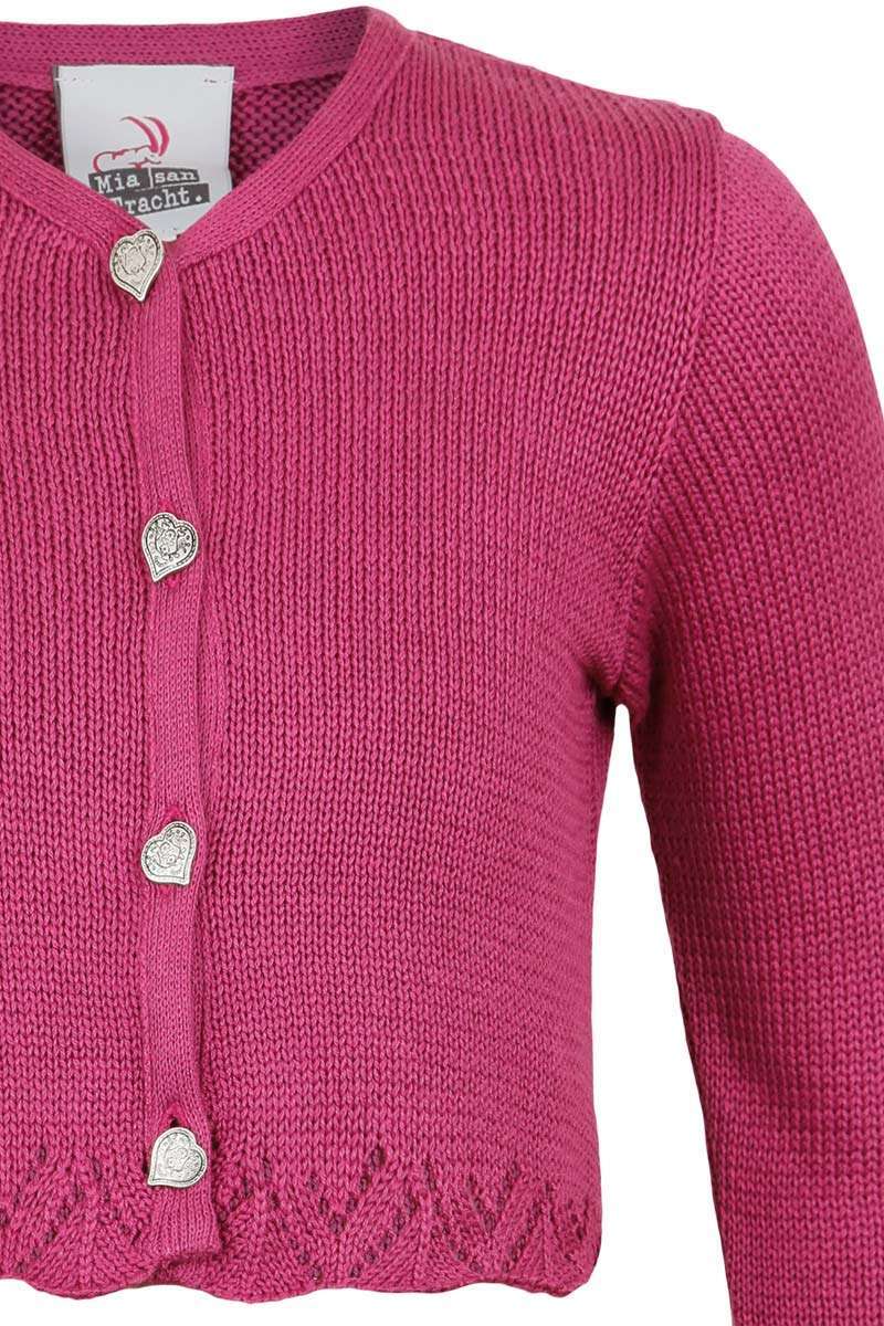 Mdchen Trachten-Strickjacke Dirndljacke pink Bild 2