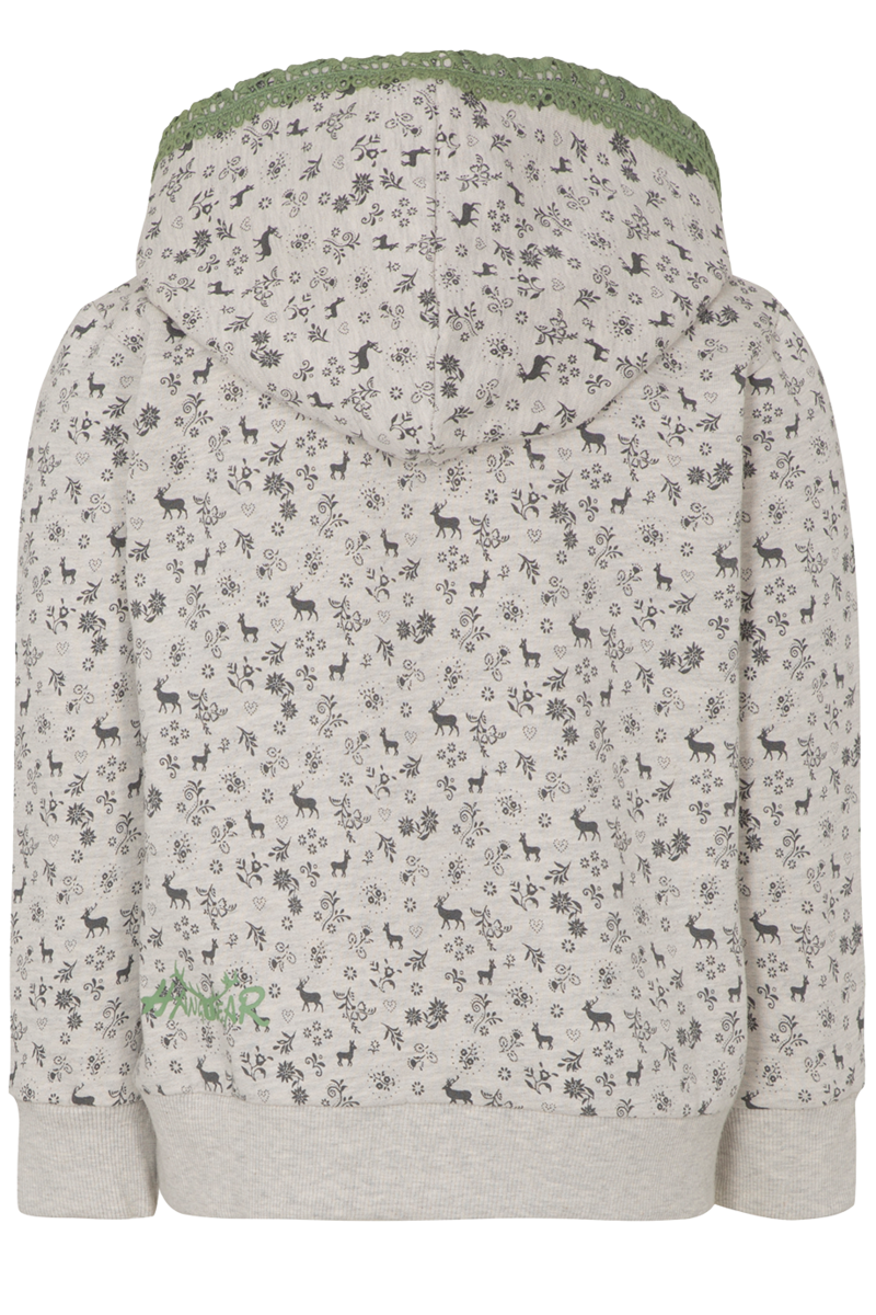 Kinder Sweatjacke Alpin mit Spitze Greige Bild 2