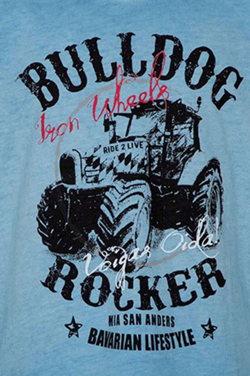 Kinder Jungs Trachtenshirt 'Bulldog' blau Bild 2