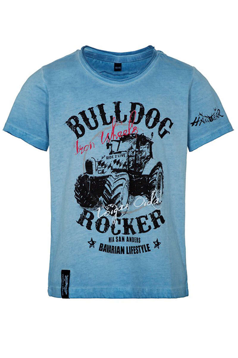 Kinder Jungs Trachtenshirt 'Bulldog' blau