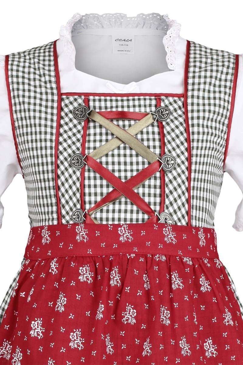 Mdchen Dirndl grn rot mit Bluse Bild 2