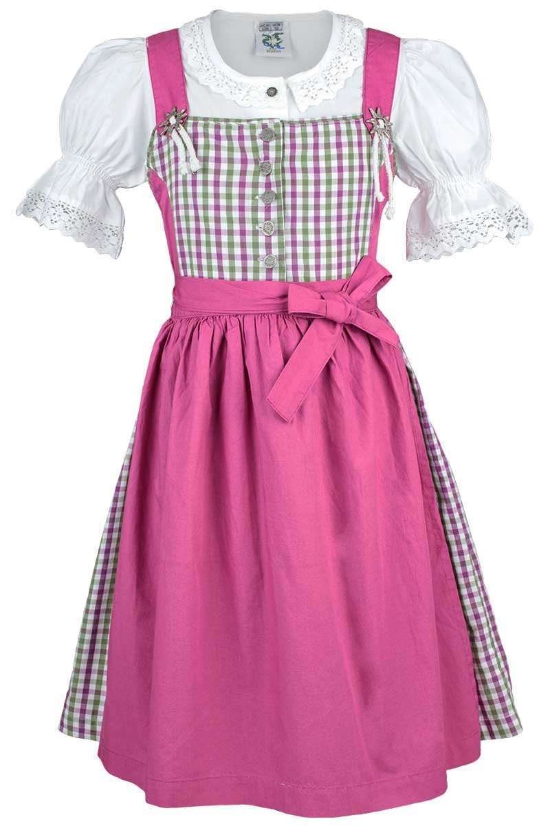 Kinderdirndl mit Bluse grn-wei-pink kariert