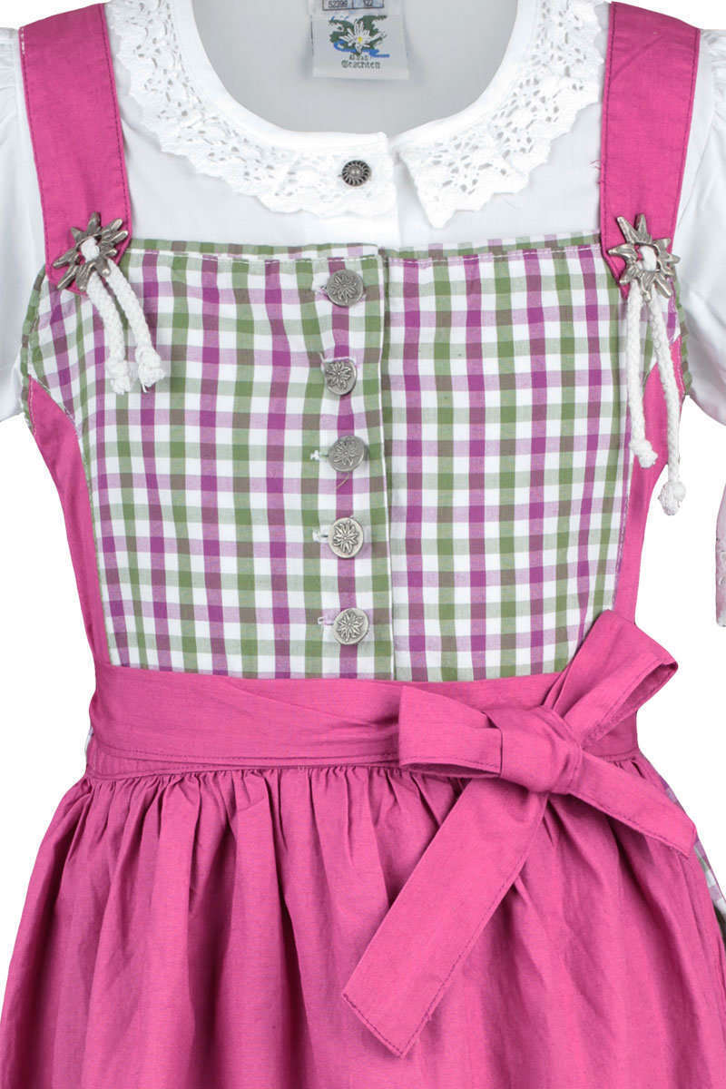 Kinderdirndl mit Bluse grn-wei-pink kariert Bild 2