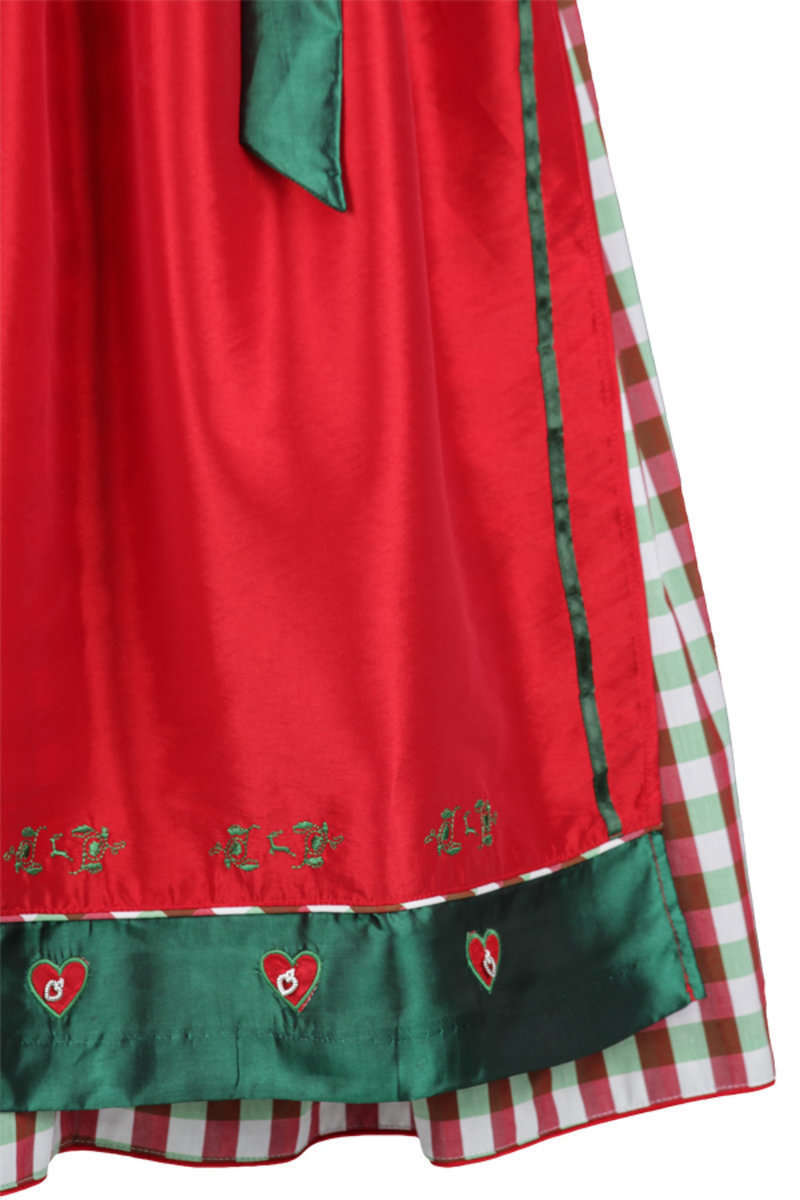 Knielanges Dirndl grn rot-wei-kariert Bild 2