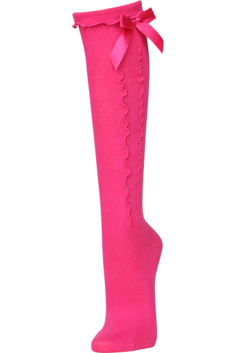 Kniestrumpf mit Schleife pink