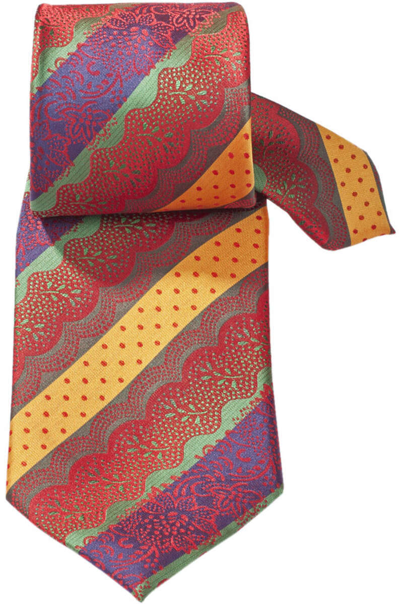 Trachten Krawatte Ornament multicolor/oliv