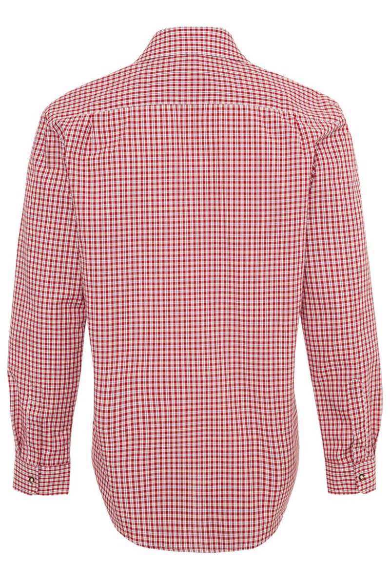 Herren Trachten-Krempelarm-Hemd Regular Fit mittelrot Bild 2