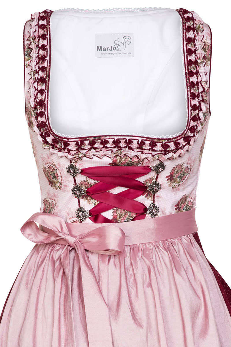 Dirndl kurz mit Rehmotiven rosa Bild 2