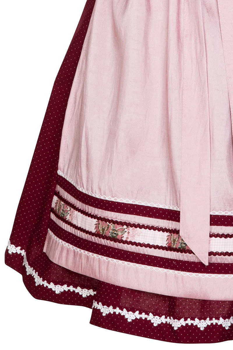 Dirndl kurz mit Rehmotiven rosa Bild 2