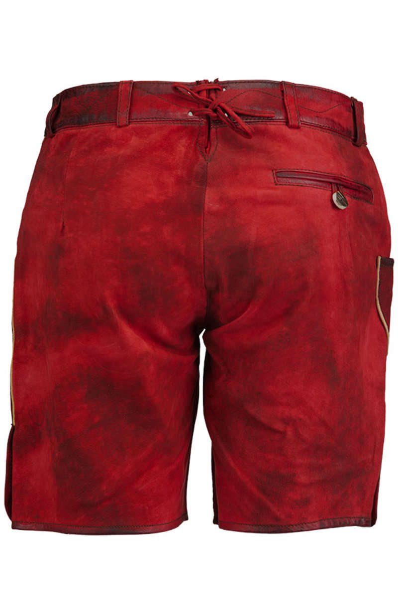 Lederhose kurz rot Bild 2