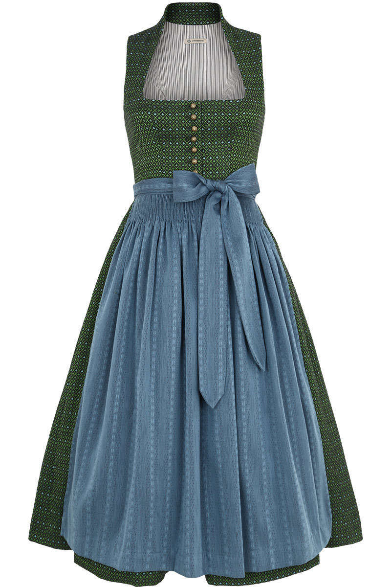 Midi Dirndl apfelgrn wasserfallblau Bild 2