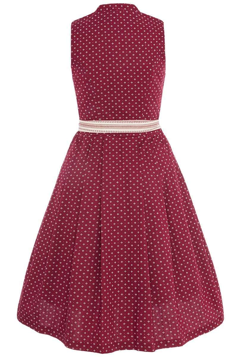 Waschdirndl Midi hochgeschlossen bordeaux creme Bild 2