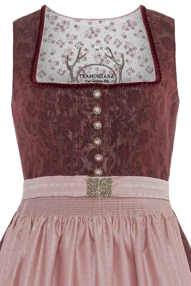 Midi Dirndl bordeaux rosa Bild 2