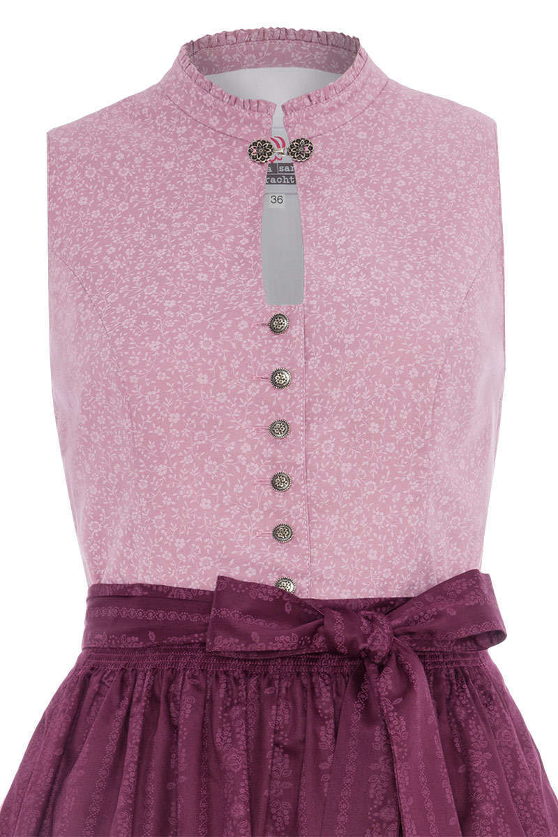 Baumwolldirndl hochgeschlossen mit Schchen Mauve Bild 2