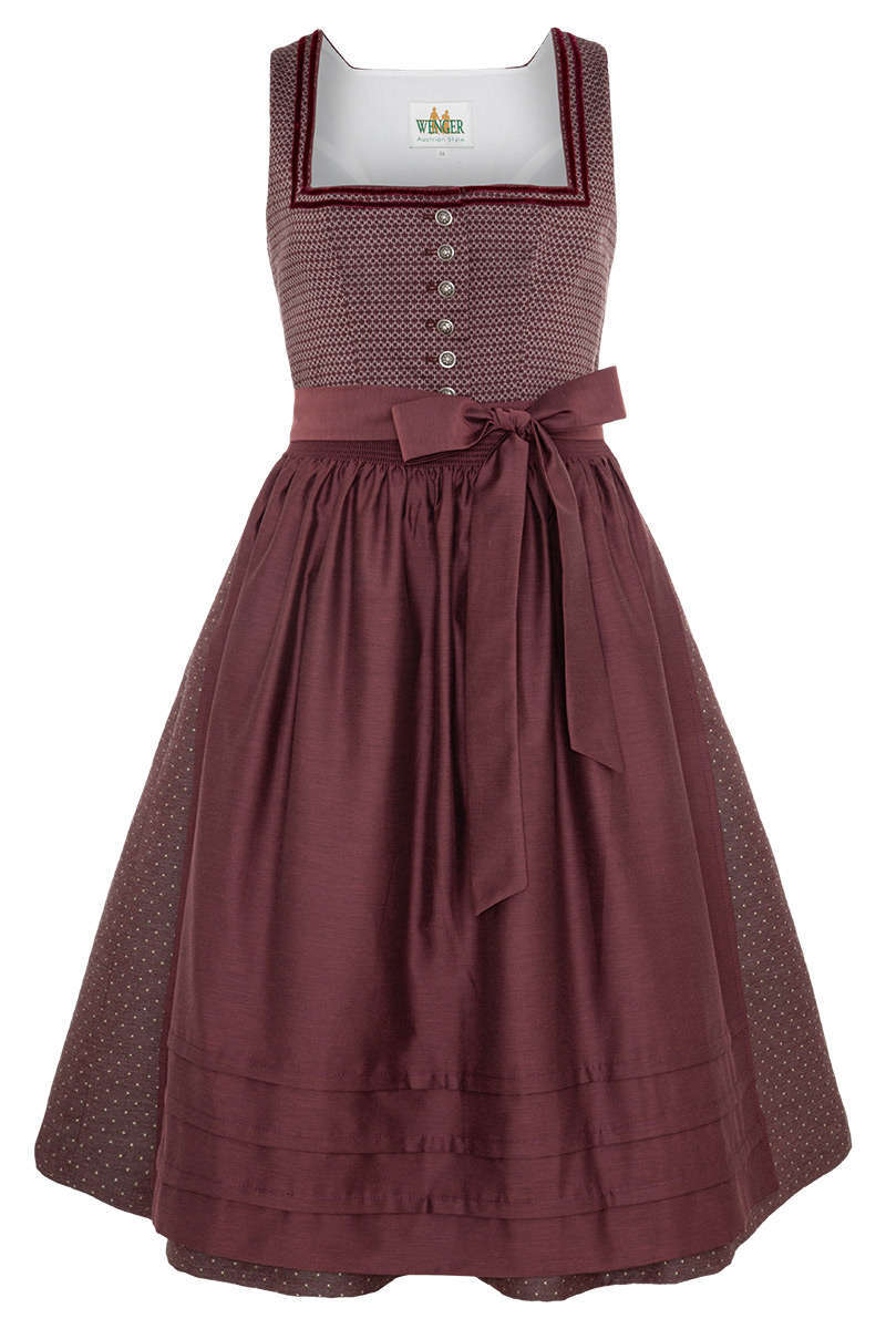 Midi Dirndl weinrot