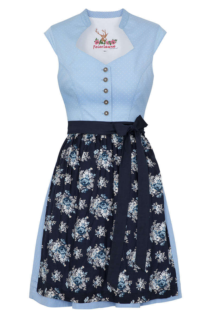 Mini Dirndl mit Flgelrmeln hellblau