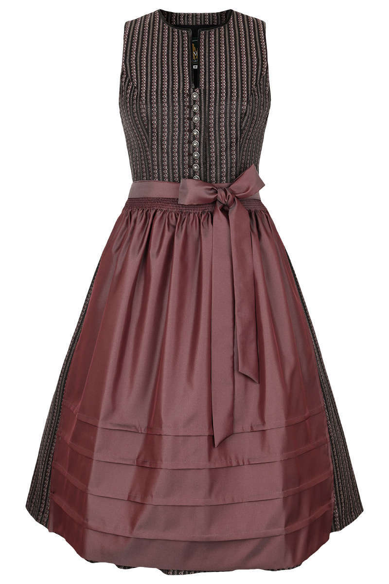 Dirndl hochgeschlossen anthrazit rosa