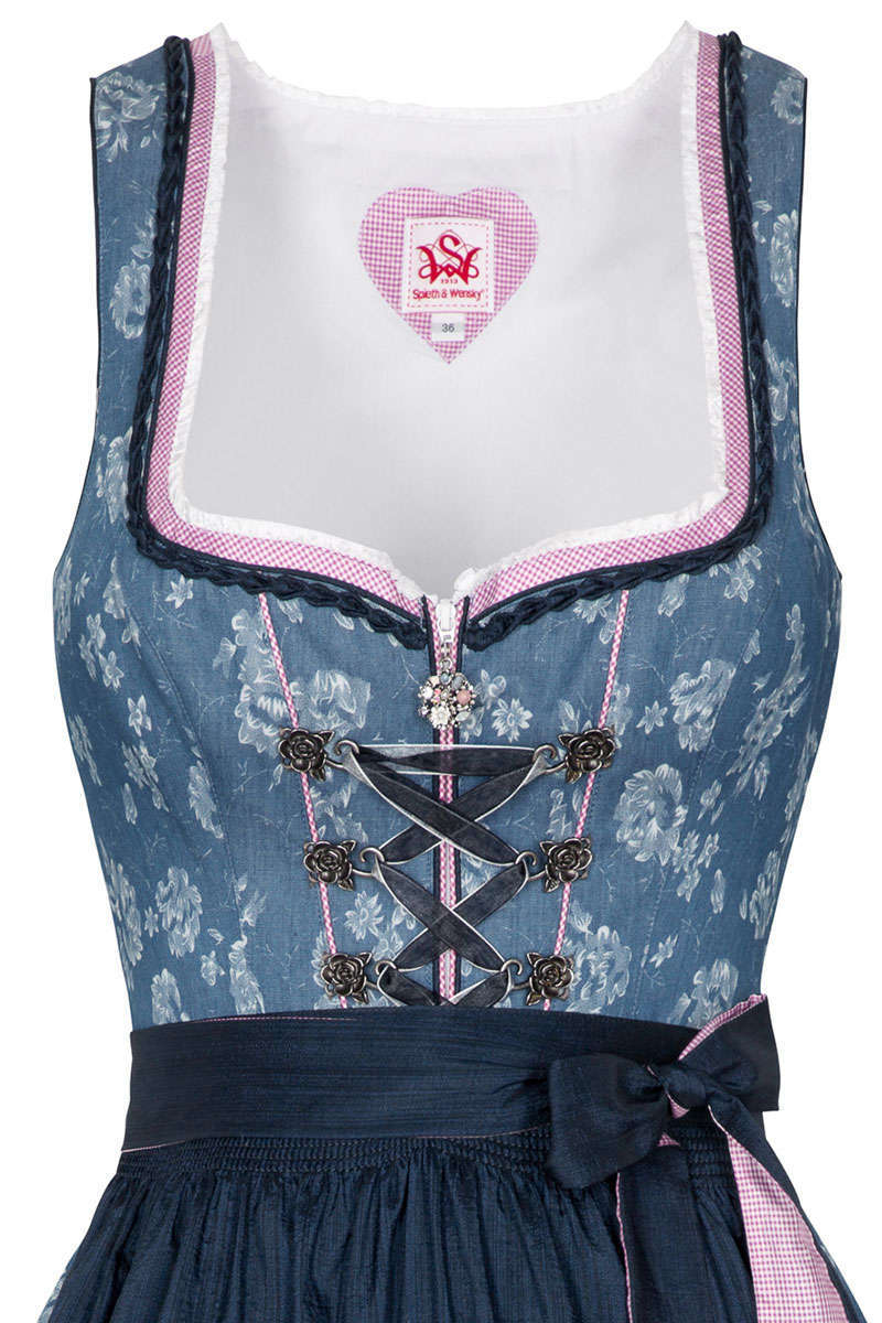 Mini Dirndl mit Blumenprint hellblau Bild 2