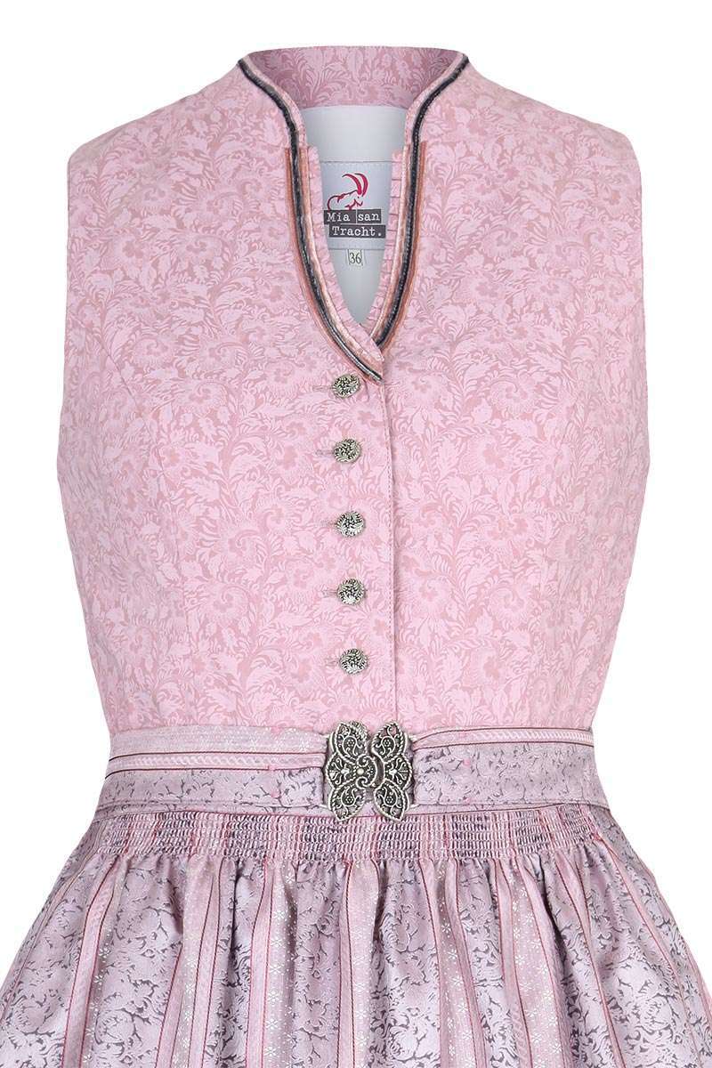 Baumwolldirndl hochgeschlossen altrosa Bild 2
